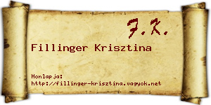 Fillinger Krisztina névjegykártya