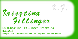 krisztina fillinger business card